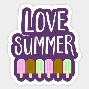 I Love Summer Popsicles Sticker